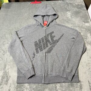 NIKE Womens‎ Gray Full Zip Big Logo jacket Size L 678370-091 Outdoor Athletic